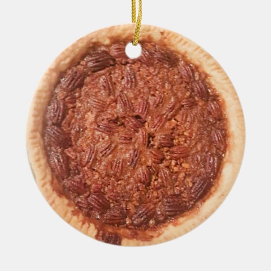 Pecan Pie Food Foto met kerstkeramische keramiek Keramisch Ornament (Voorkant)