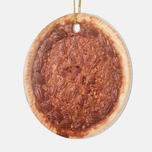 Pecan Pie Food Foto met kerstkeramische keramiek Keramisch Ornament (Links)