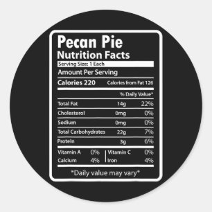 Pecan Pie Grappige Voedingsfeiten Voor Thanksgivin Ronde Sticker