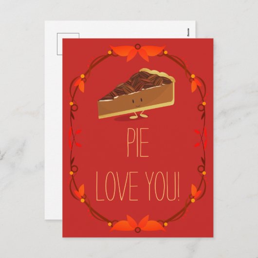 Pecan Pie I Love You Valentijn Holiday Briefkaart (Voorkant / Achterkant)
