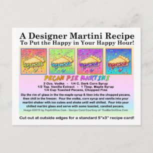 Pecan Pie Martini Recipe Card Briefkaart