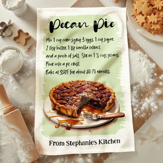Pecan Pie Recept gepersonaliseerd Theedoek