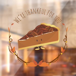 Pecan Pie Thankful Thanksgiving Raamsticker