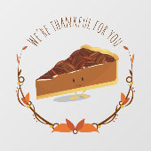 Pecan Pie Thankful Thanksgiving Raamsticker (Vel)