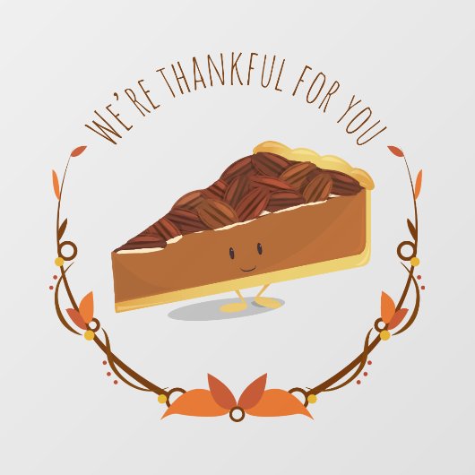Pecan Pie Thankful Thanksgiving Raamsticker (Vel)