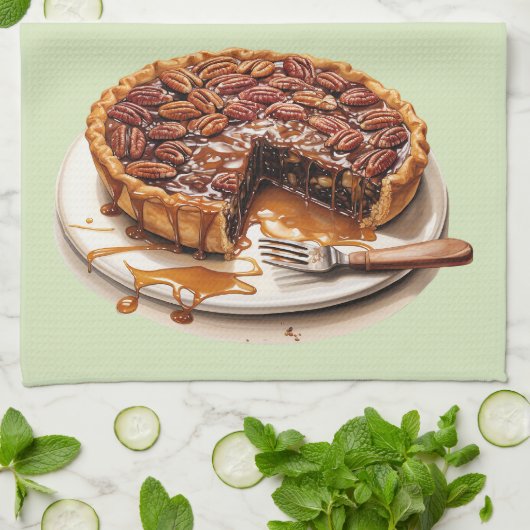 Pecan taart bakken recept theedoek (Gevouwen)