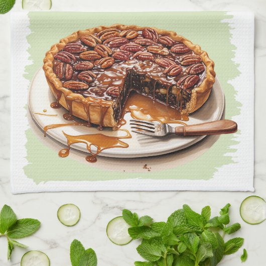 Pecan taart bakken recept theedoek (Gevouwen)
