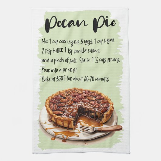 Pecan taart bakken recept theedoek (Verticaal)