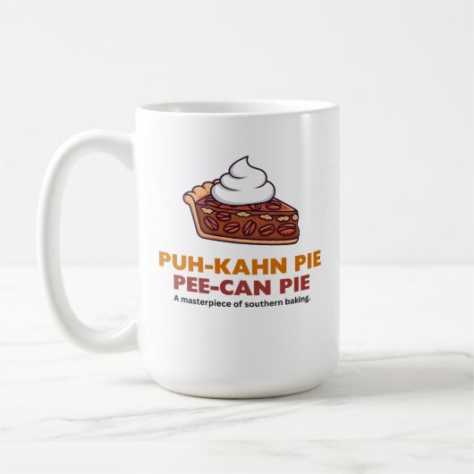 Pecannentaartpunt met slagroom koffiemok (Links)