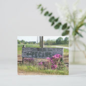 Pecans This Way Sign w Azaleas Briefkaart (Staand voorkant)