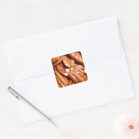 Pecans, vers vierkante sticker (Envelop)