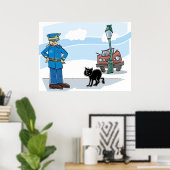 Pech Zwart Kat Agent en Ongeluk Poster (Thuiskantoor)