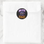 Pech Zwarte Kat Persoonlijkheid Grappig Sarcasme Ronde Sticker (Tas)