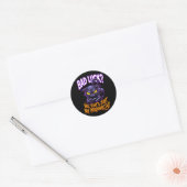 Pech Zwarte Kat Persoonlijkheid Grappig Sarcasme Ronde Sticker (Envelop)