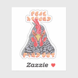 Peck Around Ontdek het - kippenpikorde Sticker
