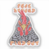 Peck Around Ontdek het - kippenpikorde Sticker (Voorkant)