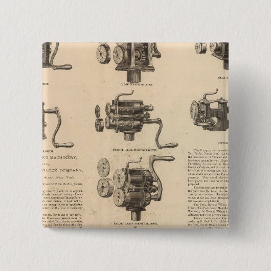 Peck, Stow en Wilcox Company Vierkante Button 5,1 Cm (Voorkant)