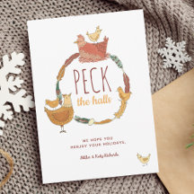 Peck the Halls Funny Chicken Christmas