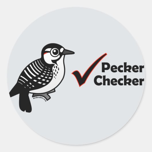 Pecker Checker Ronde Sticker (Voorkant)