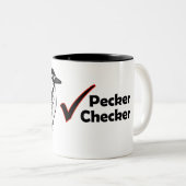 Pecker Checker Tweekleurige Koffiemok (Voorkant rechts)