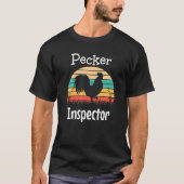 Pecker Inspector Rooster en Retro Sun T-shirt (Voorkant)