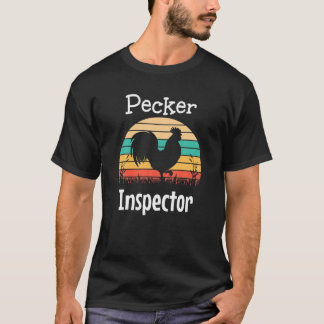 Pecker Inspector Rooster en Retro Sun T-shirt