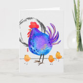 PECKING BESTELLEN waterverf kip art cards Bedankkaart (Voorkant)