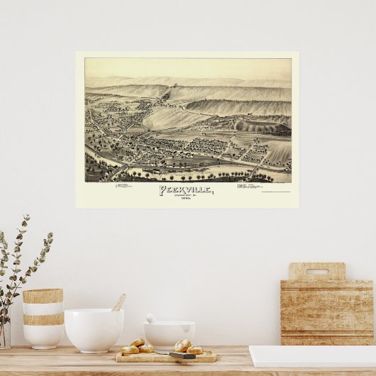 Peckville, PA Panoramic Map - 1892 Poster (Keuken)