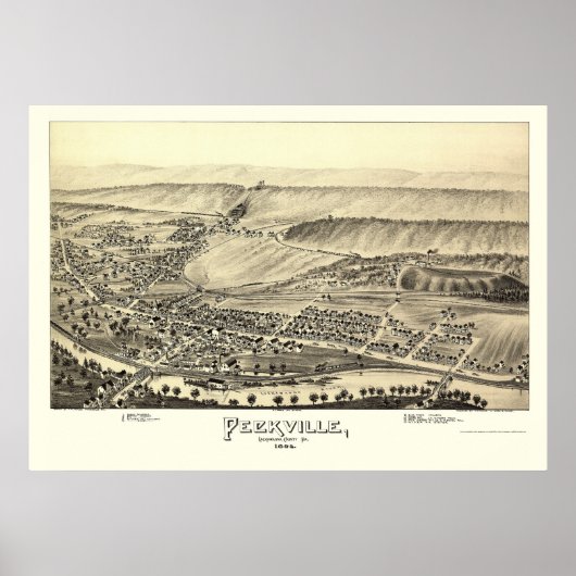 Peckville, PA Panoramic Map - 1892 Poster (Voorkant)