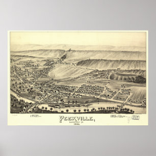 Peckville Pennsylvania 1892 Antiek Panorama Poster