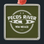 Pecos, New Mexico Kayaking Metalen Ornament<br><div class="desc">De rivier de Pecos stroomt uit de wilde natuur van de Pecos, door robuuste granietcanyons en watervallen, en passeert kleine, hoogbergweiden.</div>