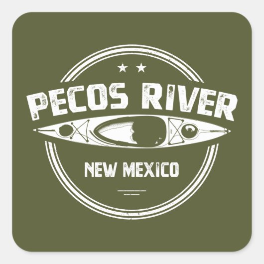 Pecos, New Mexico Kayaking Vierkante Sticker (Voorkant)