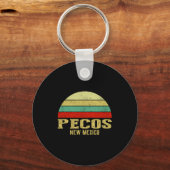 Pecos New Mexico Vintage Retro Sunset _1 Sleutelhanger (Voorkant)