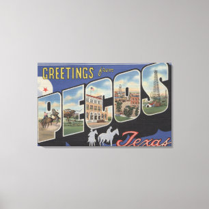 Pecos, TexasLarge Letter ScenesPecos, TX Canvas Afdruk