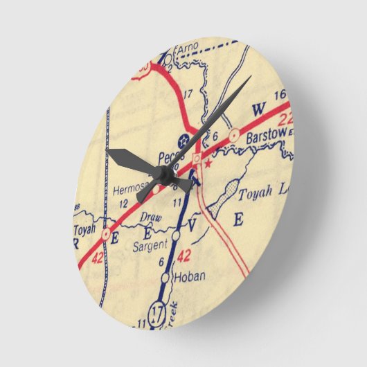 Pecos TX  Map Ronde Klok (Hoek)