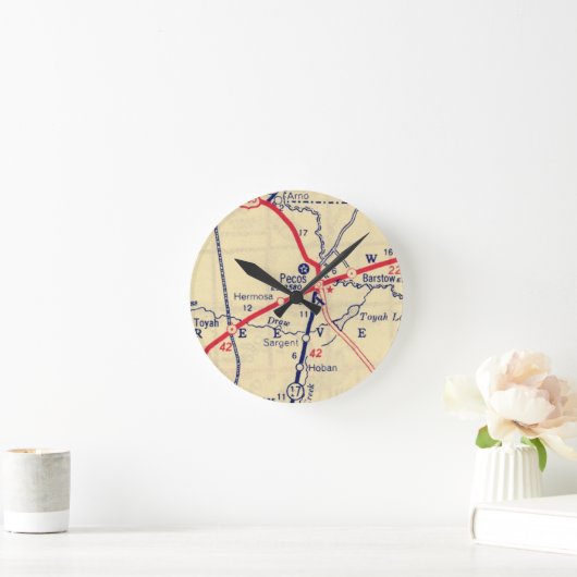 Pecos TX  Map Ronde Klok (Huis)