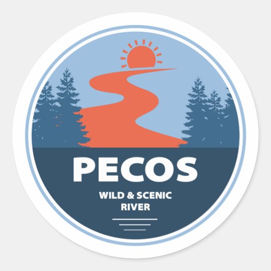 Pecos Wild en de Schilderachtig rivier New Mexico Ronde Sticker (Voorkant)