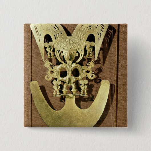 Pectoral, Quimbaya Vierkante Button 5,1 Cm (Voorkant)