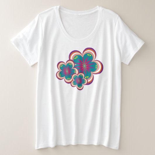 Peculiar Blooms Plus Size Women's T-Shirt (Design voorkant)