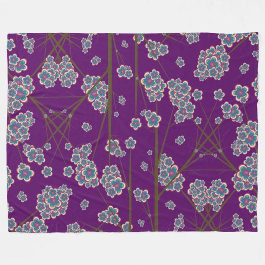 Peculiar Branches Amethist Fleece Deken (Voorkant (Horizontaal))