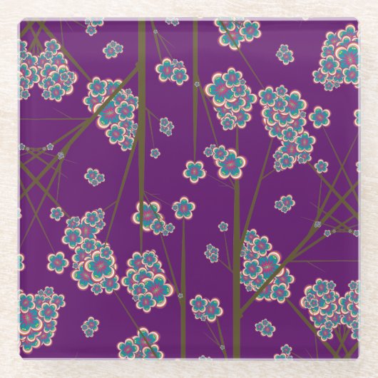 Peculiar Branches Amethist Glass Onderzetter Glazen Onderzetter (Voorkant)