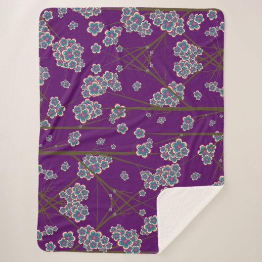 Peculiar Branches Amethist Sherpa Deken (Voorkant)