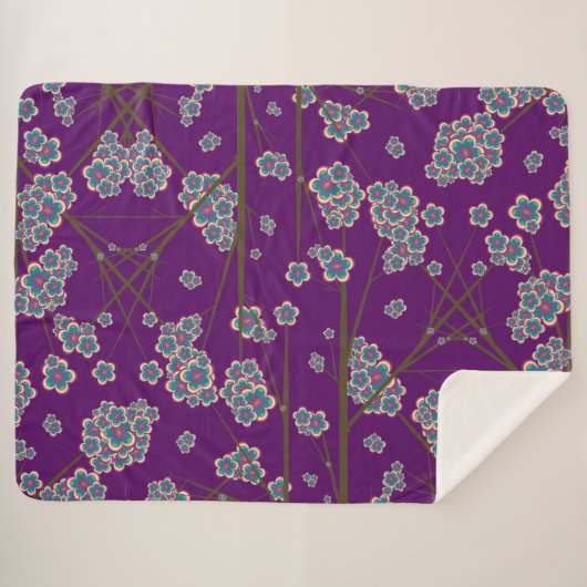 Peculiar Branches Amethist Sherpa Deken (Voorkant (horizontaal))