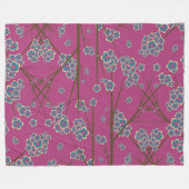 Peculiar Branches Boysenberry Fleece Blanket Deken (Voorkant (Horizontaal))