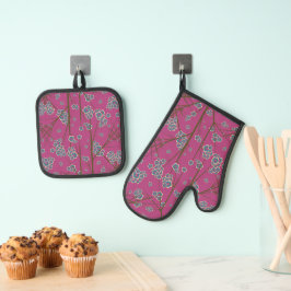 Peculiar Branches Boysenberry Ovenwant & Pannenlap Set