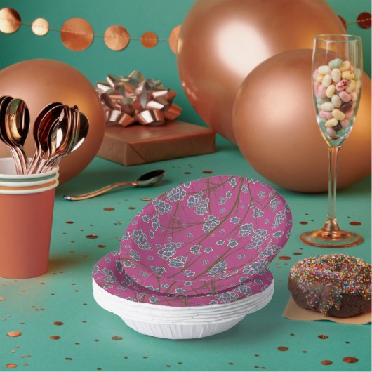 Peculiar Branches Boysenberry Paper Bowls Papieren Kommen (Multi)