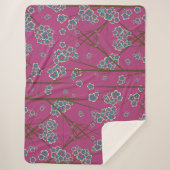 Peculiar Branches Boysenberry Sherpa Blanket Deken (Voorkant)