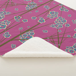 Peculiar Branches Boysenberry Sherpa Blanket Deken