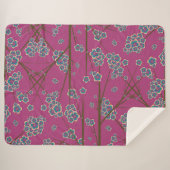 Peculiar Branches Boysenberry Sherpa Blanket Deken (Voorkant (horizontaal))