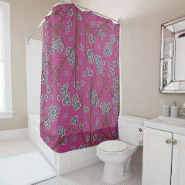 Peculiar Branches Boysenberry Shower Curtain Douchegordijn